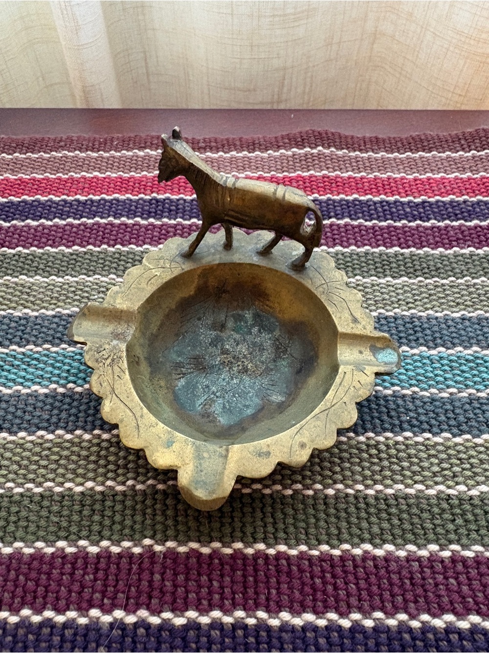 Brass Horse Ashtray - Vintage Brass Decorative Dish